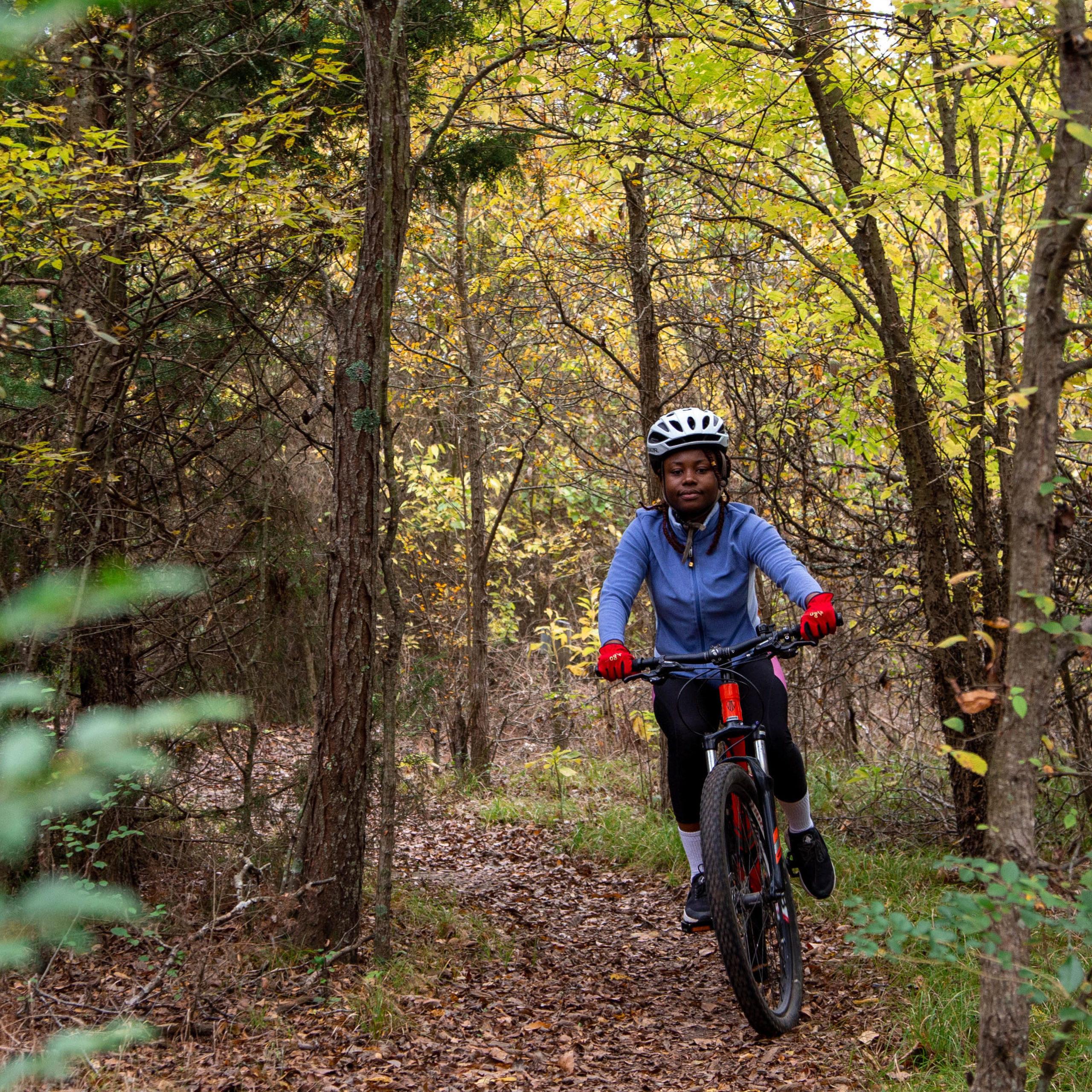 Student bike on the TAMUc bike trail.