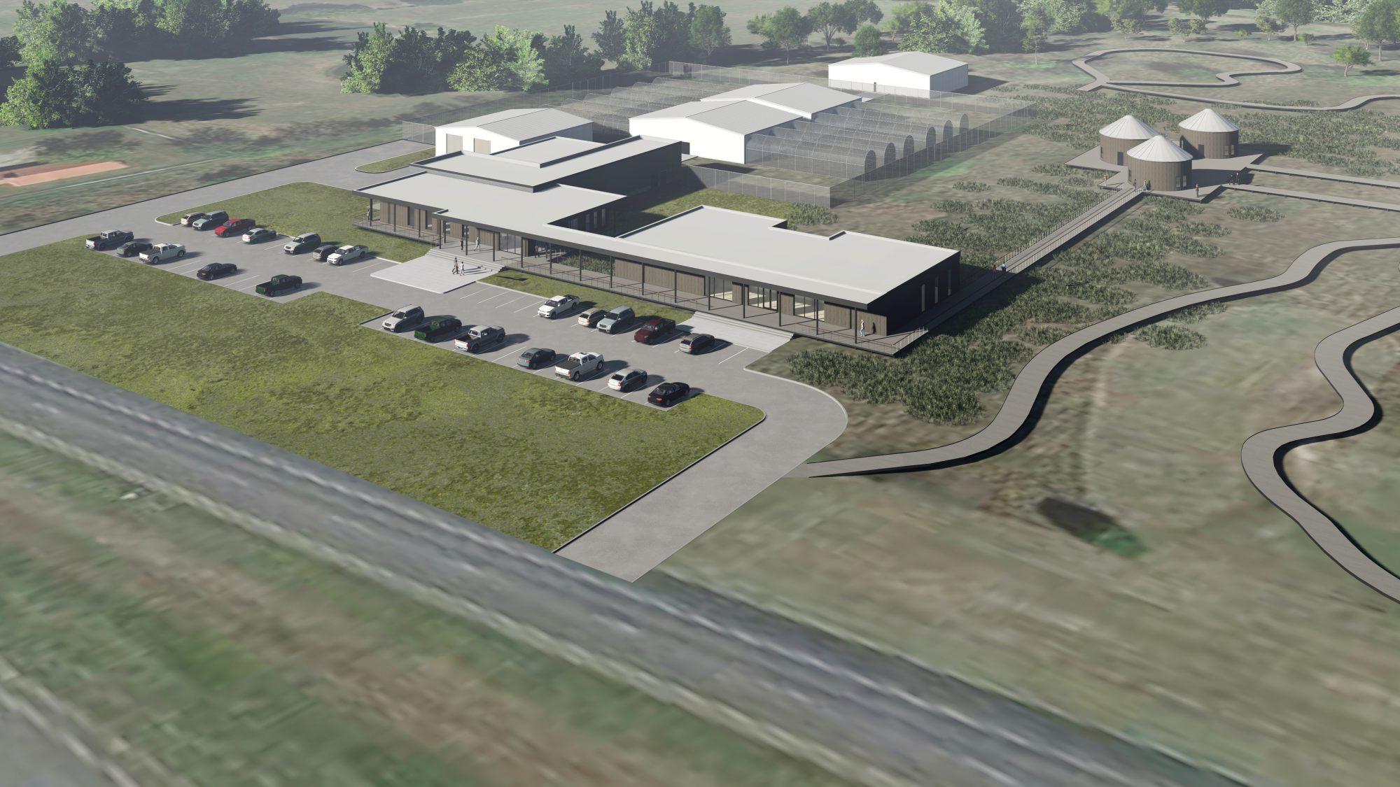 An arial rendering of the proposed gamebird research center