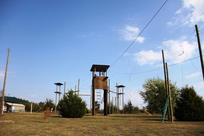 A zipline challenge courses.