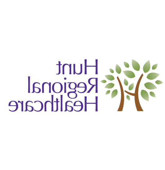 Hunt Regional 健康care logo featuring tree with green leaves